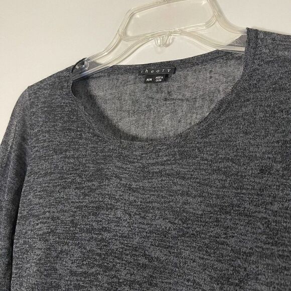 THEORY gray double layer black slip knit tunic dress size medium - Picture 5 of 5